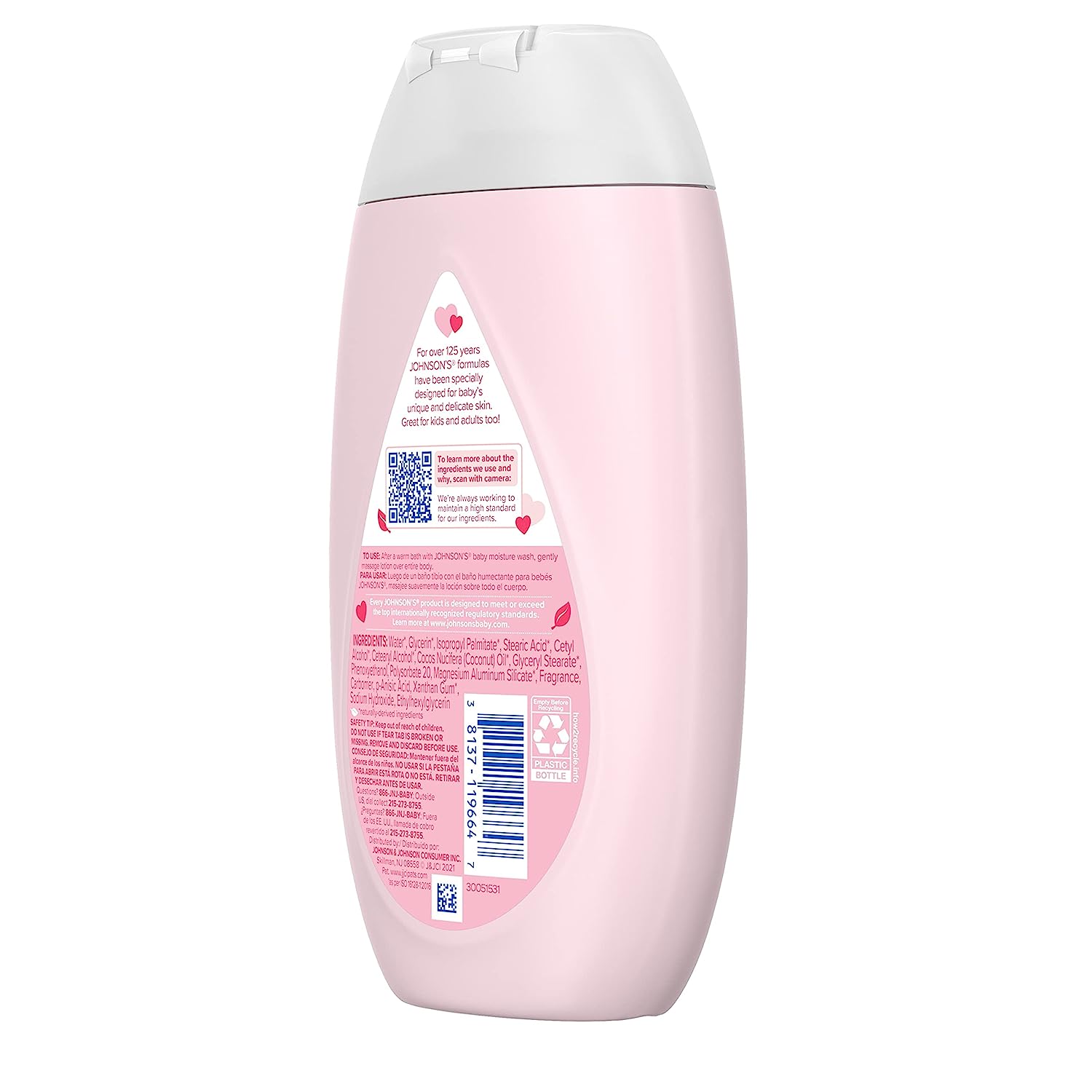 Johnson's Moisturizing Mild Pink Baby Lotion with Coconut Oil for Delicate Baby Skin, Paraben-, Phthalate- & Dye-Free, Hypoallergenic & Dermatologist-Tested, Baby Skin Care, 27.1 Fl. Oz - Image 10